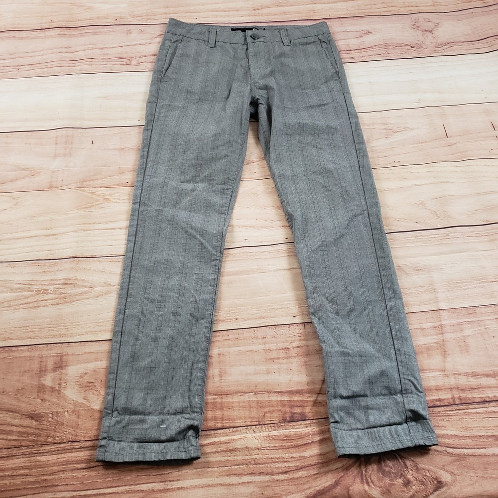 RSQ Pants Mens 29 Gray Skinny London Chino Slacks Business Casual‎ Plaid Adult